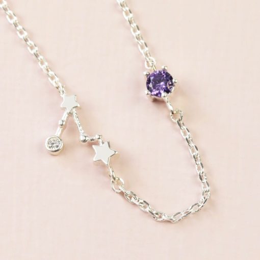 Pisces Constellation & Birthstone Necklace