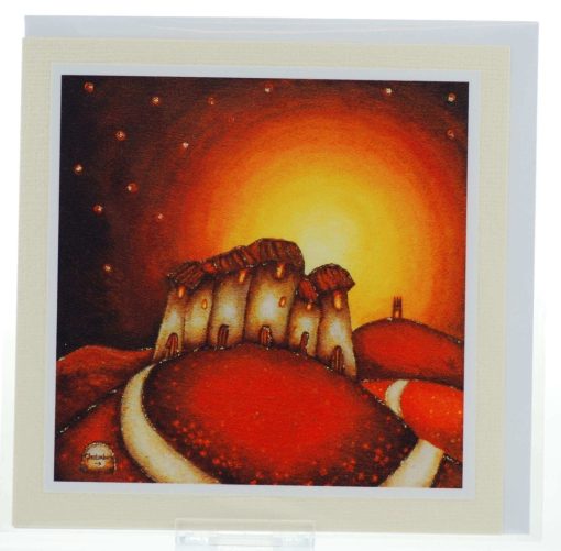 Strawberry Moon Over Glastonbury Card - Happy Art