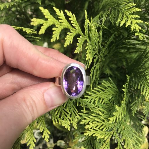 Amethyst Ring - Size S-T - 13.6 grams - Happy Glastonbury | Crystals & Gems