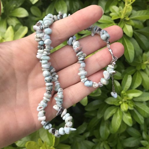 Larimar Tumbled Chip Necklace