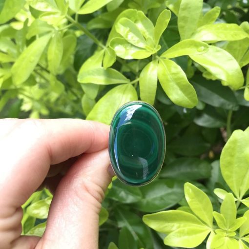 Malachite Ring - 17.2 grams - Size Q - Image 2