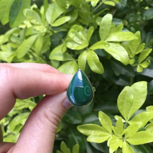 Malachite Pear Drop Ring - 7 grams - Size N - Image 2