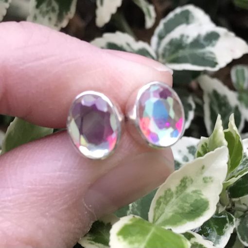 Angel Aura Oval Stud Earrings