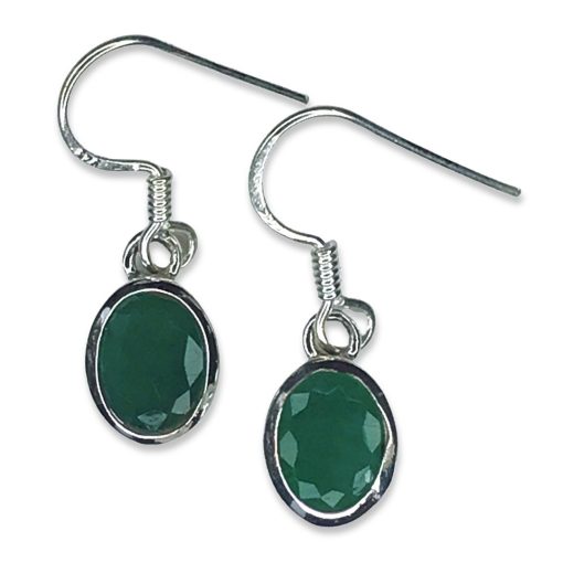 Emerald Oval Drop Earrings