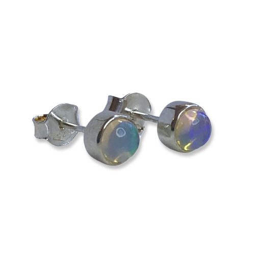 Opal Round Stud Earrings