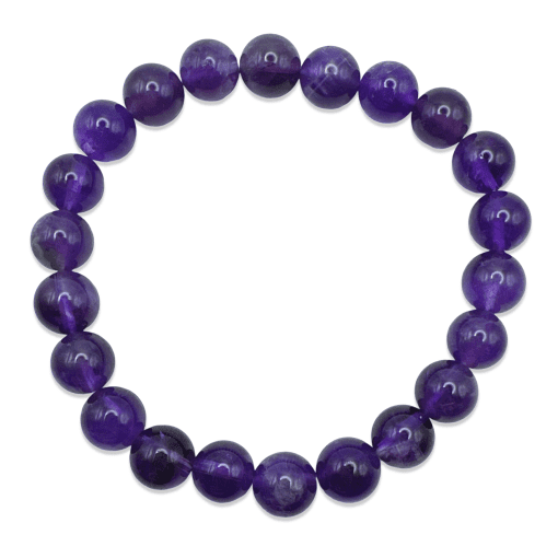 Amethyst 8 mm Round Bead Bracelet