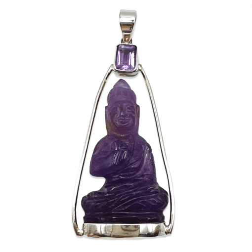 Amethyst Buddha Pendant 16.6g