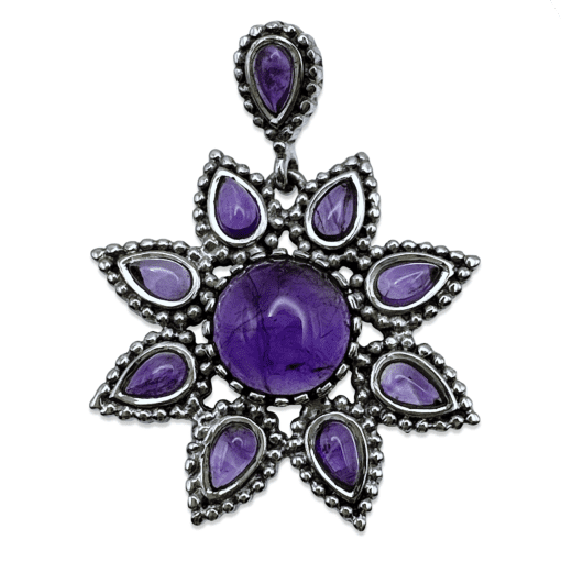 Amethyst Flower Pendant