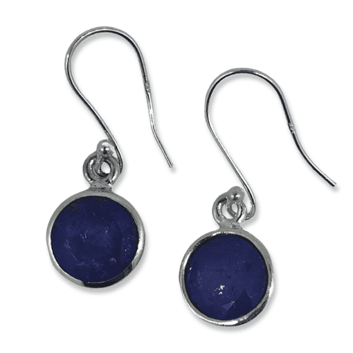 Tanzanite Round Drop Earrings 4.2g