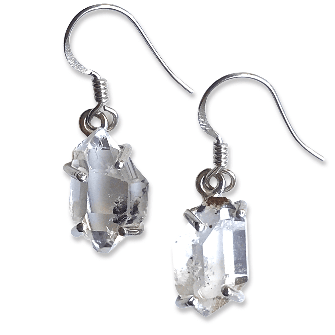 Herkimer Diamond Drop Earrings 4 8g Happy Glastonbury Crystals Gems