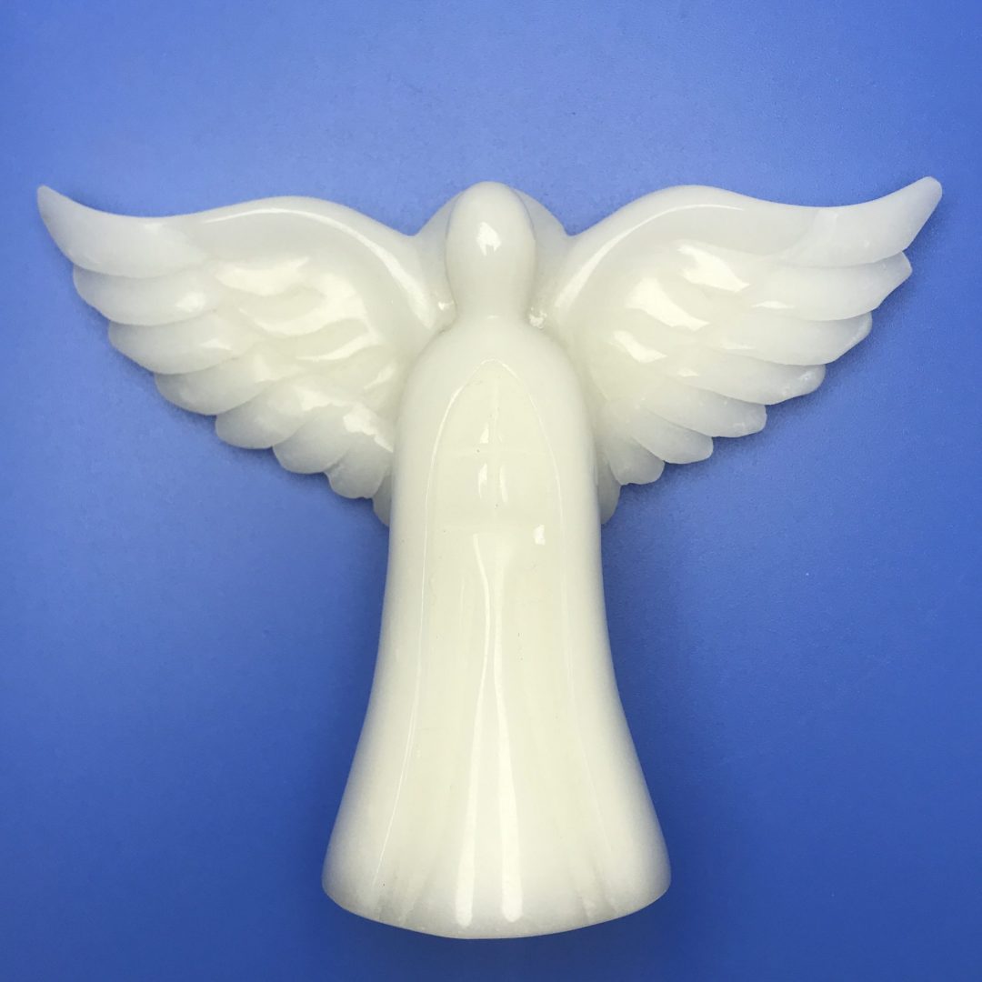 White Jade Angel - 100mm - Happy Glastonbury | Crystals & Gems