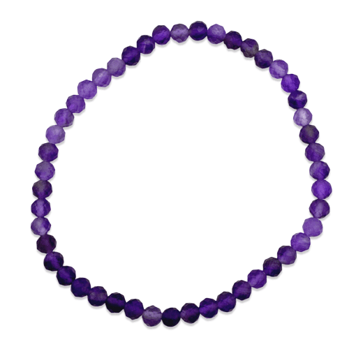 Amethyst 4mm Faceted Bead Bracelet