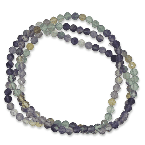 Fluorite 4mm Faceted Bead Bracelet - Image 2