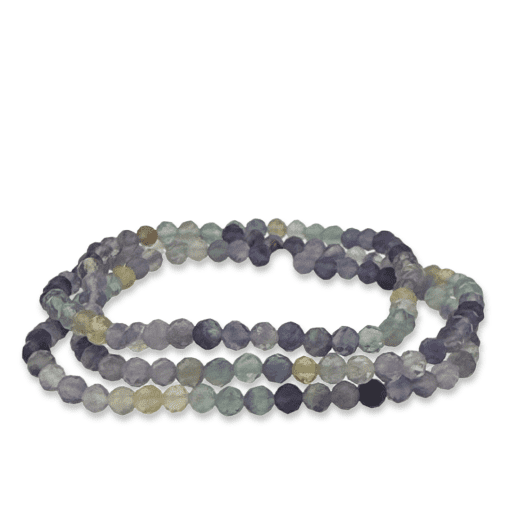 Fluorite 4mm Faceted Bead Bracelet - Image 3