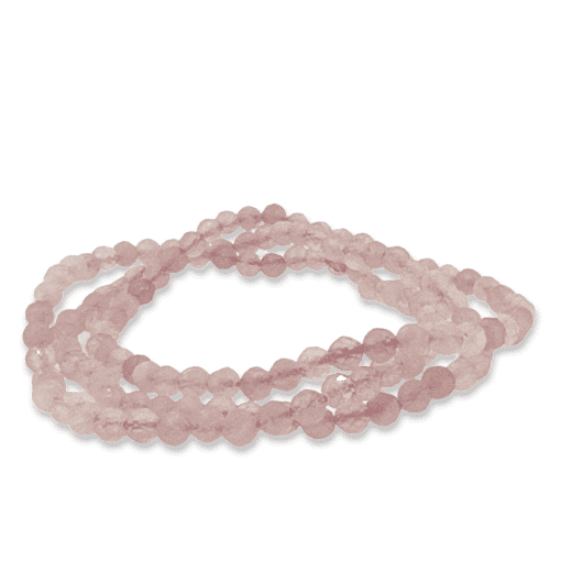 Rose Quartz 4mm Faceted Bead Bracelet - Image 3