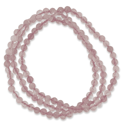 Rose Quartz 4mm Faceted Bead Bracelet - Image 2