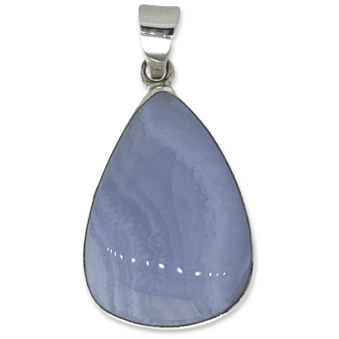 Blue Lace Agate Pendant 6.4g - Happy Glastonbury | Crystals & Gems