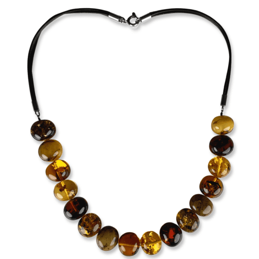 Amber Half Bead Necklace 33g - Image 2