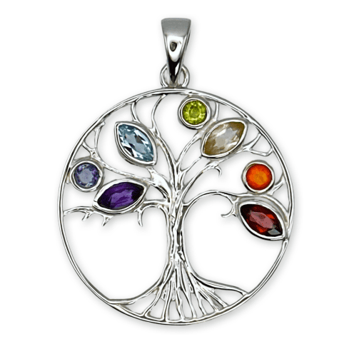 Chakra Tree Faceted Design Pendant