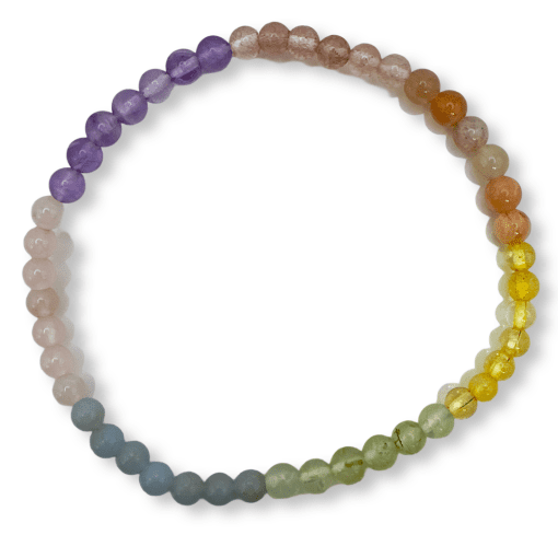 Chakra 4mm Gemstone Bead Bracelet Pastel