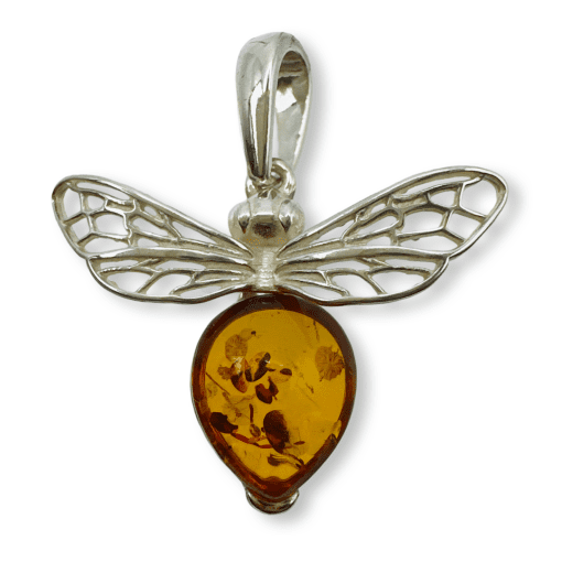 Amber Tiny Bee Pendant