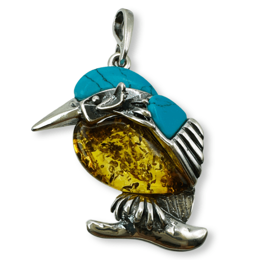 Kingfisher Amber Pendant