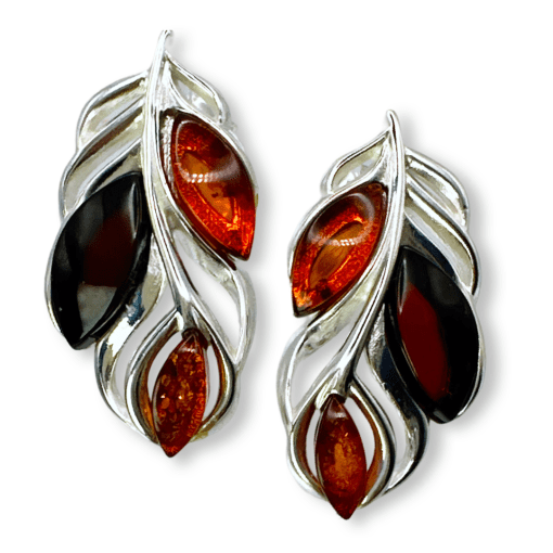 Amber Feather Earrings