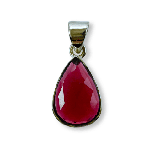 Garnet Faceted Drop Pendant