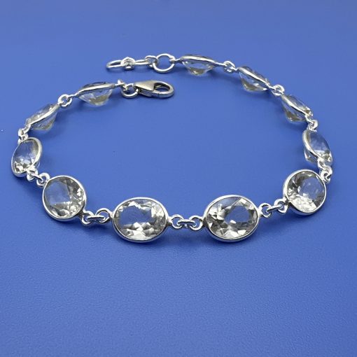 Clear Quartz Oval Faceted Bracelet