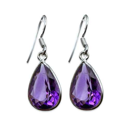 Amethyst Peardrop Earrings 2.8g