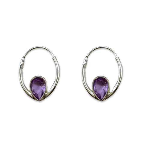 Amethyst Open Loop Earrings 1g