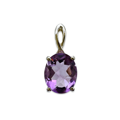 Amethyst Oval Faceted Pendant 1.1g