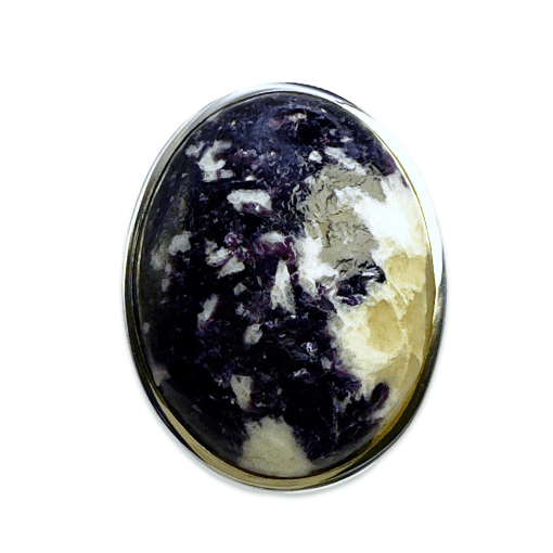 Lepidolite Oval Ring 15.2g Size O - Image 2